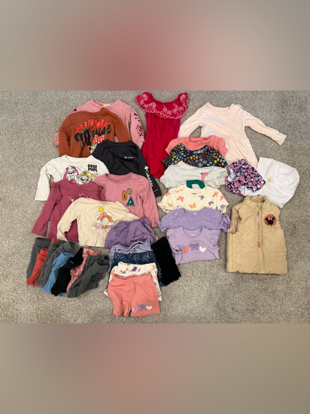 30 piece 18-24 / 2T Little Girls Mixed Clothing Lot - Pink, Purple, & Floral